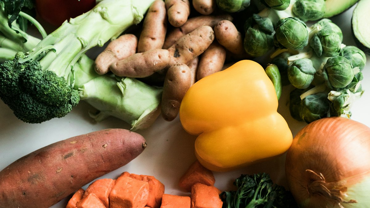 Fresh produce organized for counter, fridge, and pantry storage