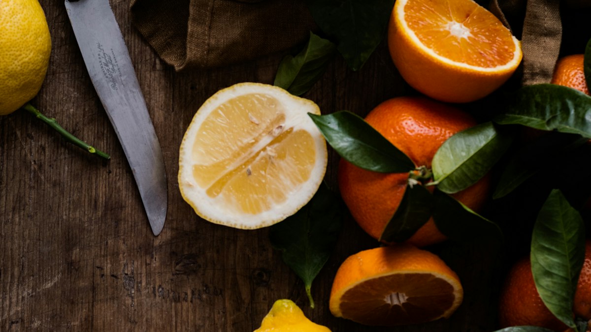 Oranges on a table