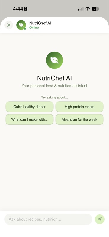 NutriChef AI personal food and nutrition assistant